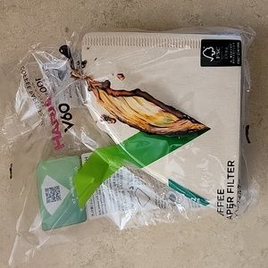 Hario V60 unbleached paper filters size 1 pack of 100